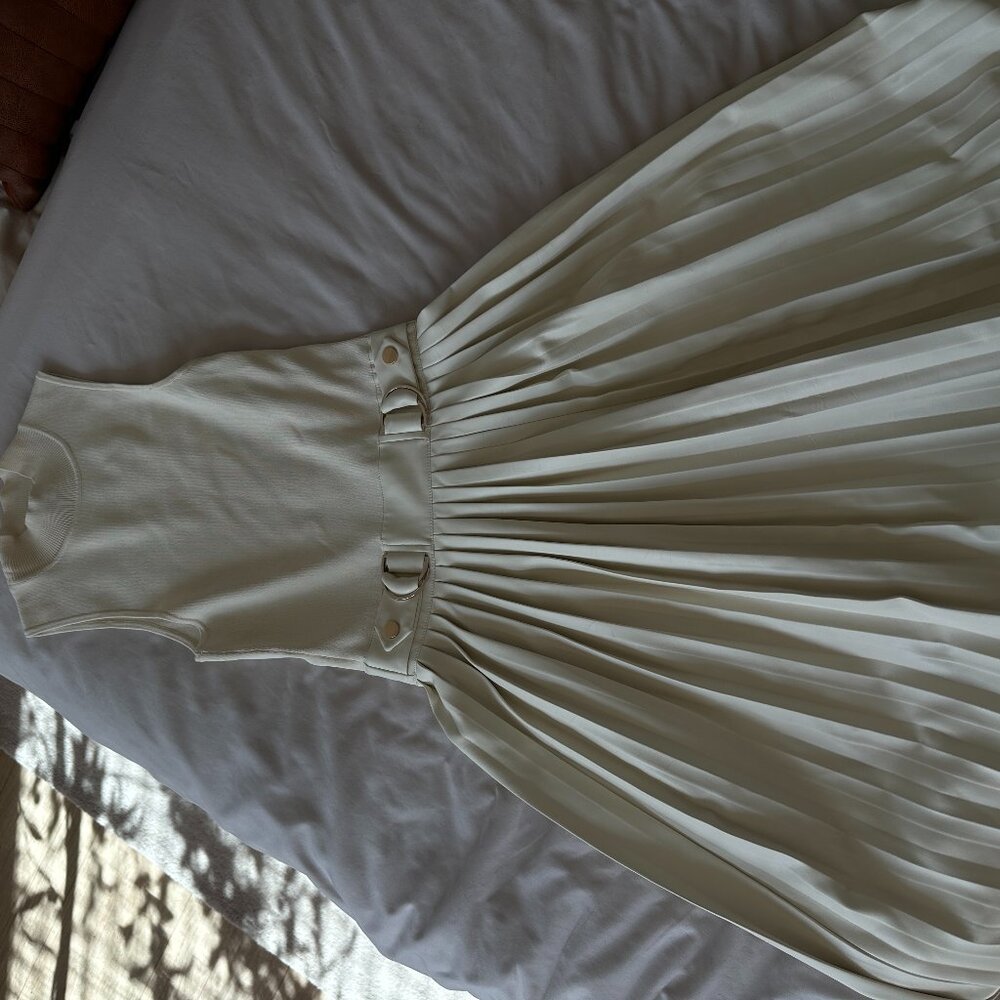 Karen Millen - Knitted Midi Dress With Pu Detailing